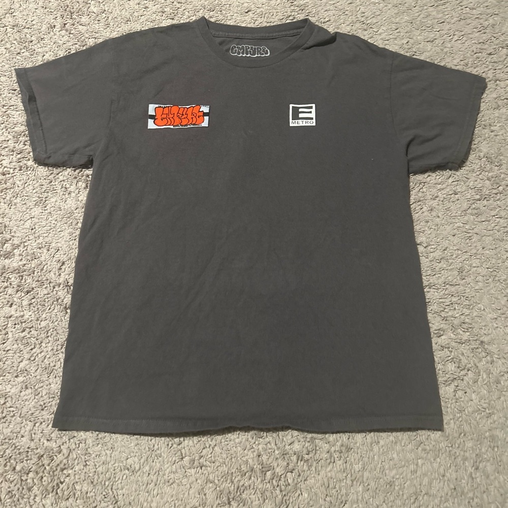 Empyre Charcoal Short-Sleeve Graphic Tee with Orange & White Logos